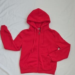 Cozy Red Womens Hoodie, Size Small